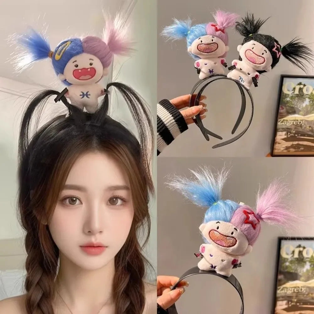New Cartoon Wash Face Hairband Soft Headpiece Funny Doll Headband Women Girl Hair Accessories Hairstyle Fixing Tool Hair Band