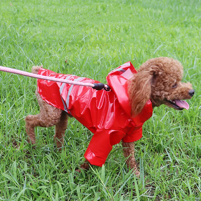 Summer Outdoor Puppy Pet Rain Coat S-XL Hoody Waterproof Jackets PU Raincoat for Dogs Cats Apparel Clothes Wholesale