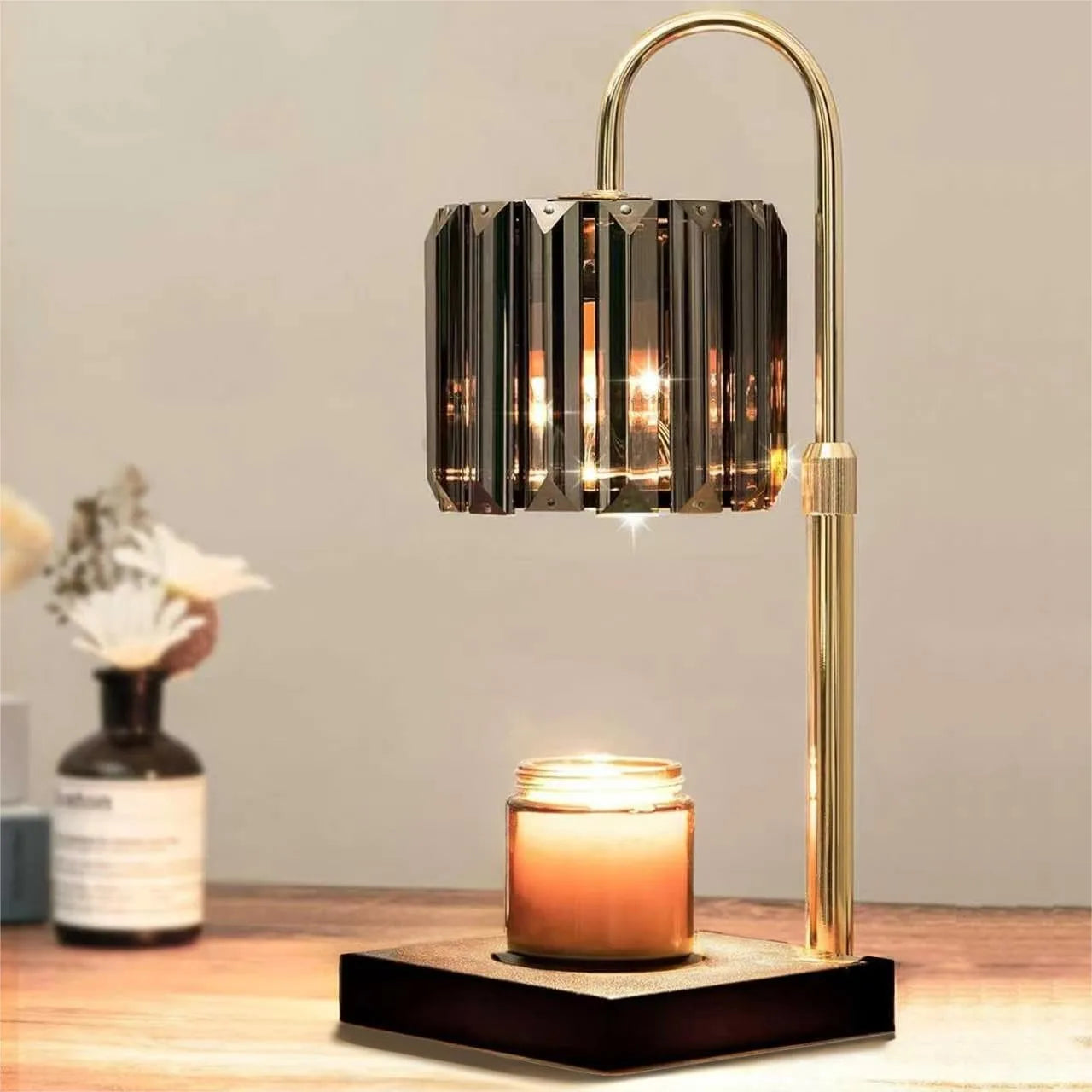 Candle Warmer Lamp with Timer Dimmable Height Adjustable for Home Decor Gift for Women Mom Black
