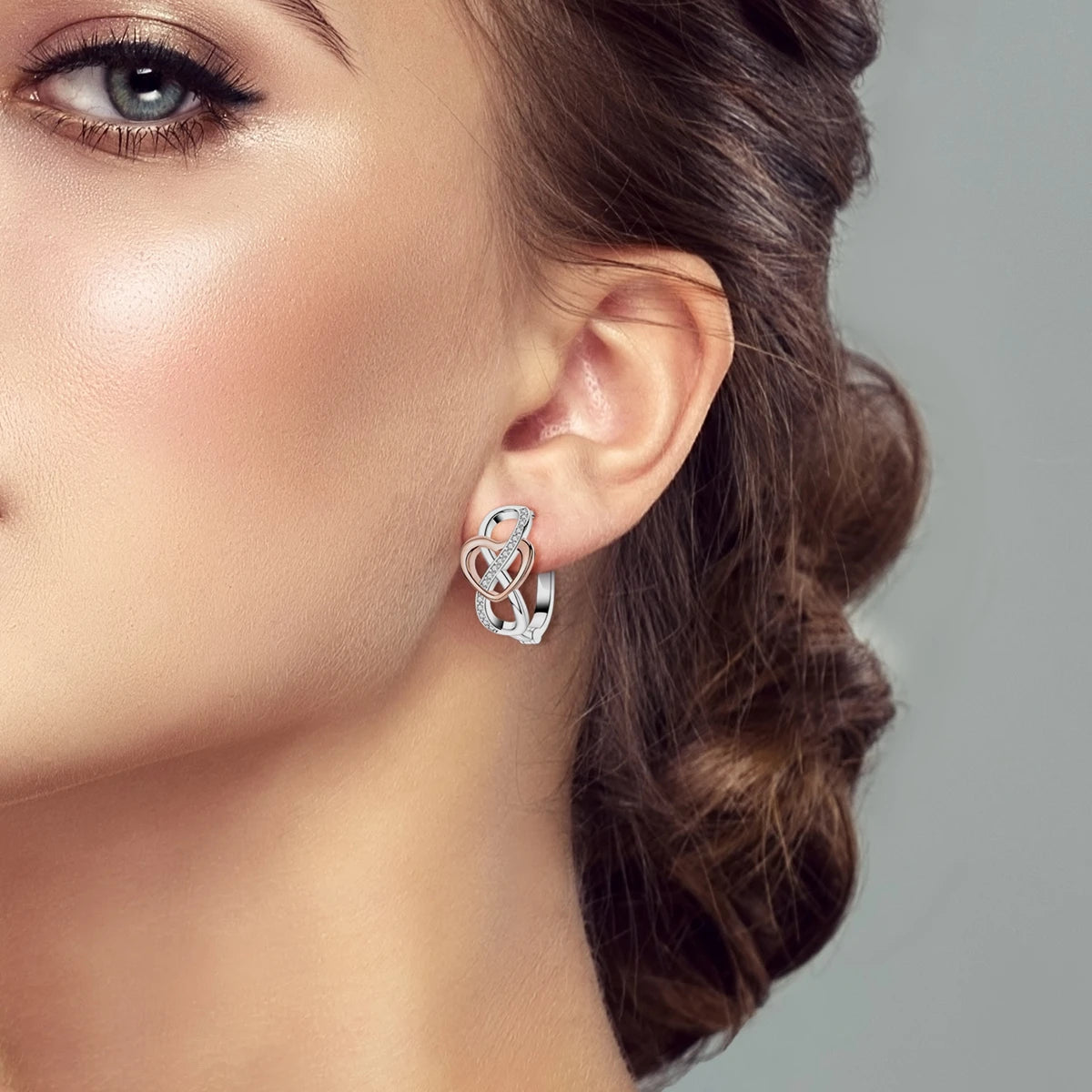 MULA 925 Sterling Silver Hoop Earrings Eternal Infinite Love French Earrings For Women Girls Wedding Party Fashion Jewelry Gifts