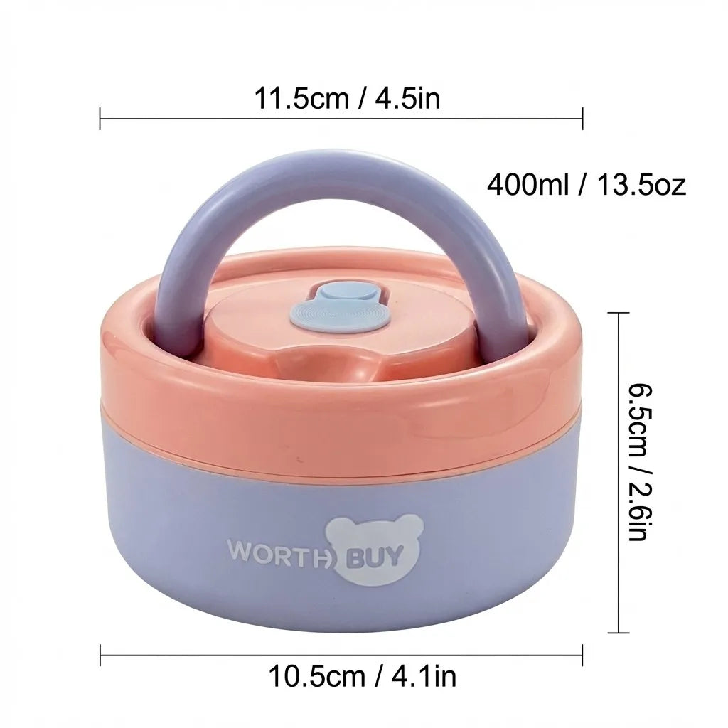 304 Stainless Steel Insulated Lunch Box With Handle Portable  Leak-proof Double Layer Bento Box For Kids Students Microwave Safe