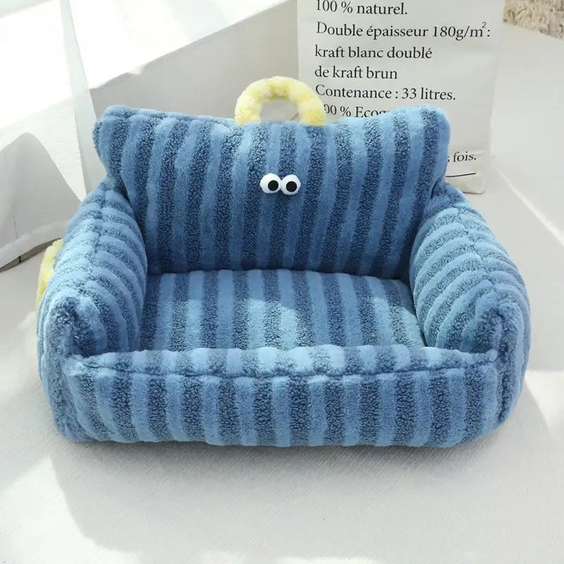 Comfortable Striped Pet Couch - Ideal for Small And Medium-Sized Dogs And Cats