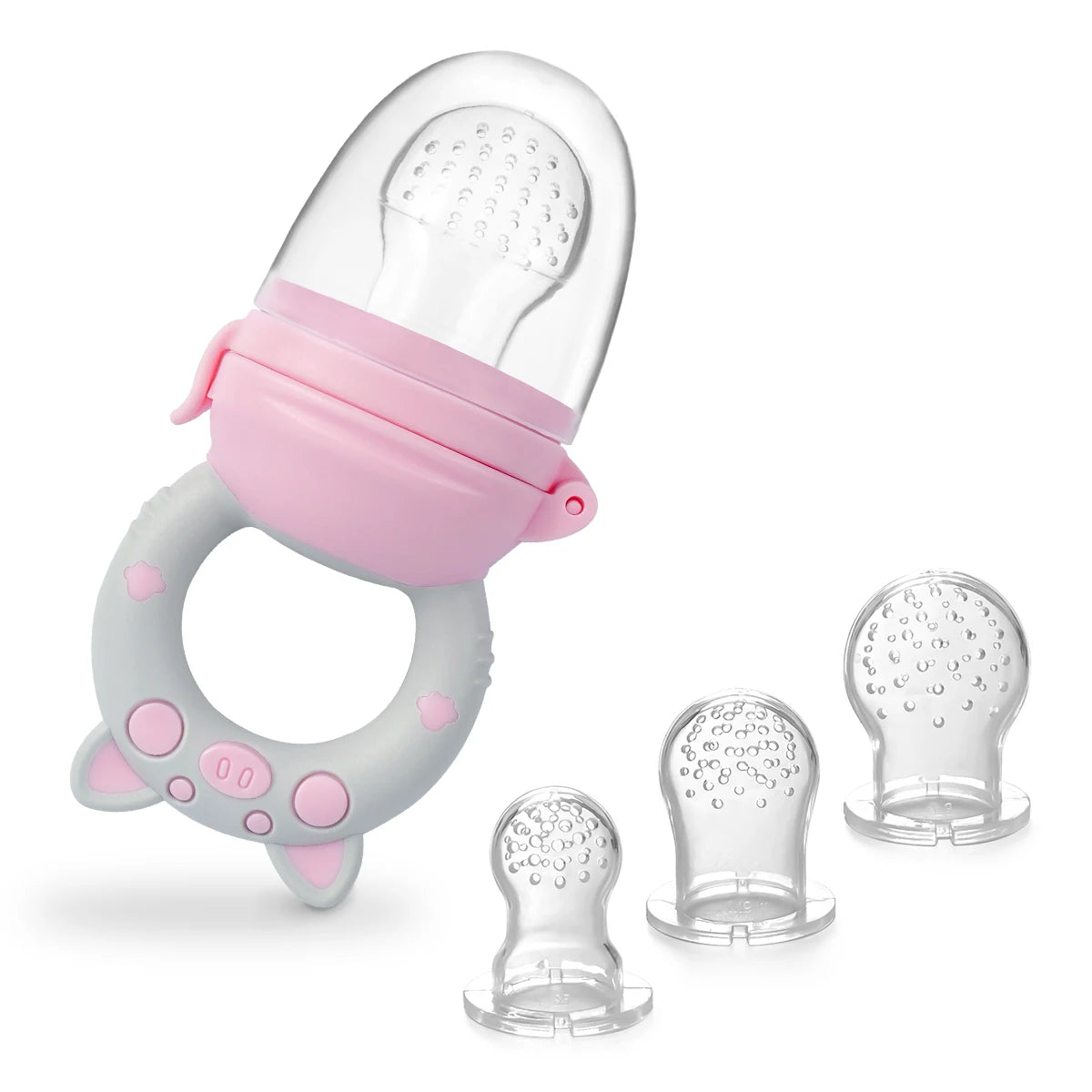TYRY.HU 4pcs/set Silicone Fruit & Vegetable Feeder for Infants and Toddlers 6-36 months Food Grade Teething & Feeding Pacifier