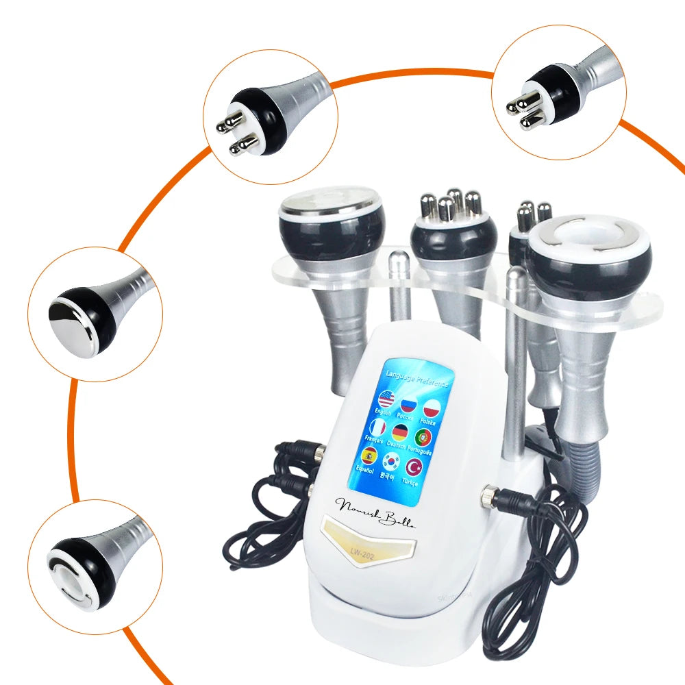 4 IN 140K Cavitation Ultrasonic Body Slimming Machine  Beauty Device Facial Massager Skin Tighten Face Lifting Vacuum Suction