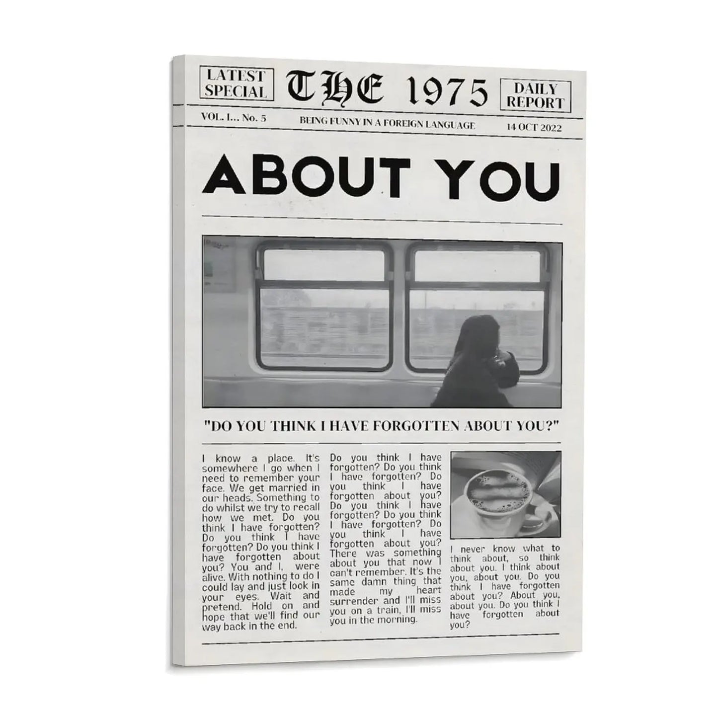The 1975 About You Poster Music Album Canvas Wall Art Posters Painting Decoration for Home Bedroom Dorm Bathroom Decor Gift