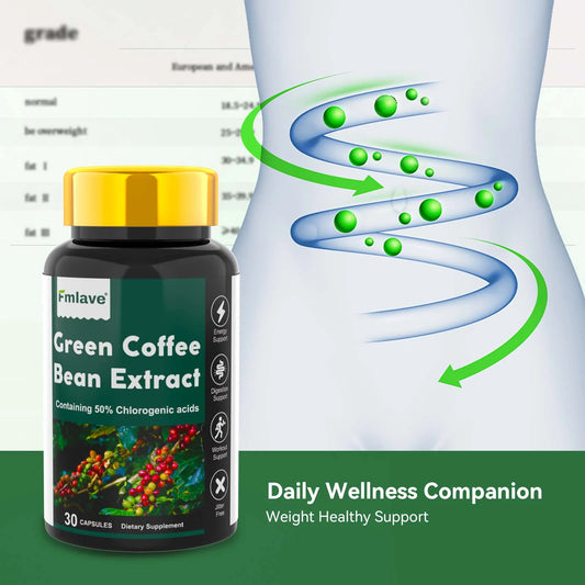 Fmlave 750mg Green Coffee Bean Extract for Weight Loss for Women and Men - Appetite Suppressants for Weight Loss with Chlorogenic Acid - Herbal Fat Burner to Assist with Weight Loss 30 Count