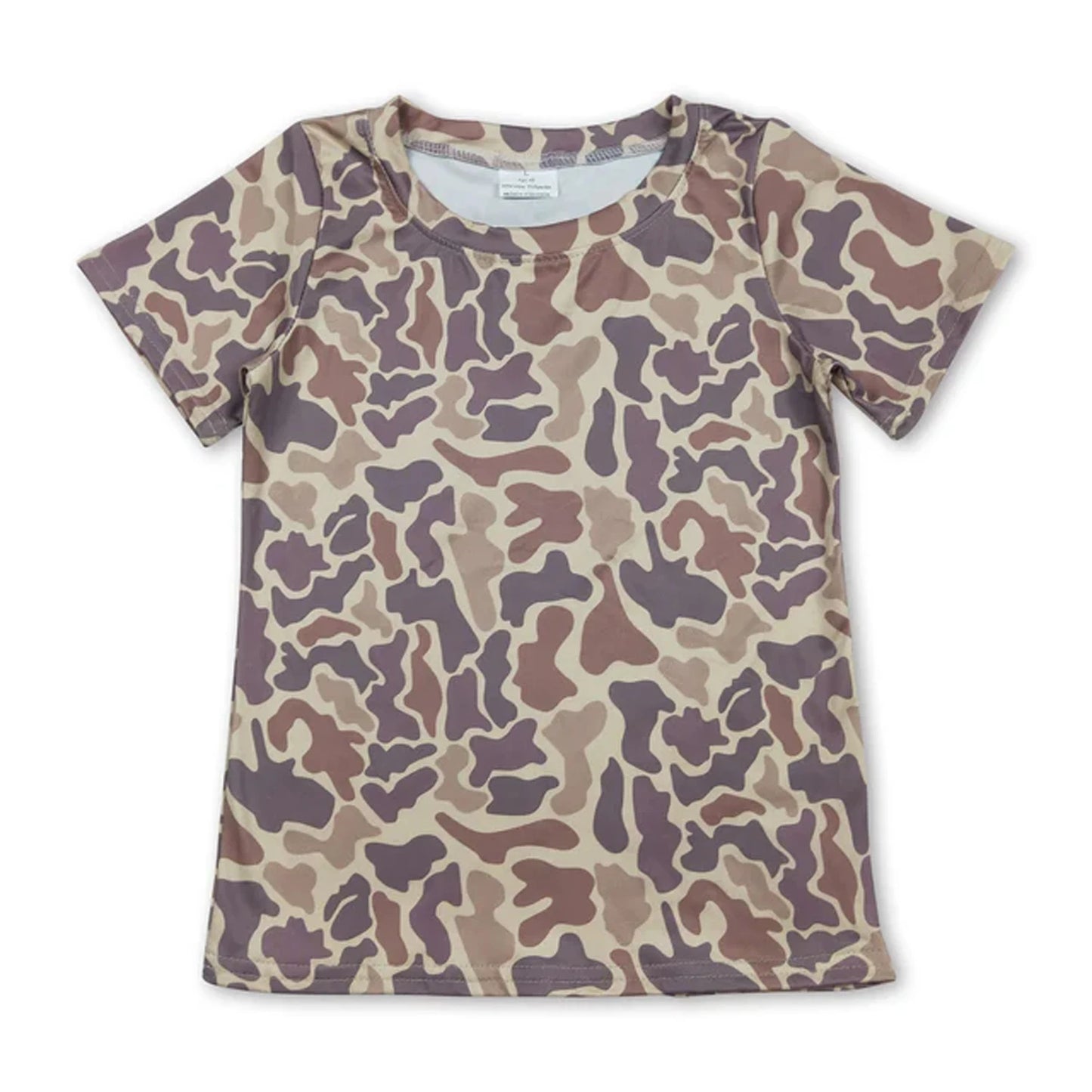 Kids Camo Print Short Sleeve Polo Shirts Soft Stretch Casual Toddler Boys Girls Lapel Tee Summer Children Camouflage Top