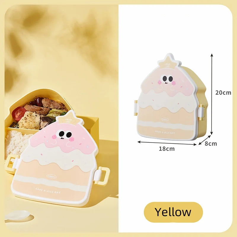 Cartoon Bento Lunch Box for Kids, Leakproof Lunch Fruit Container for Girls, Boys, Toddlers with 2-3 Compartments,Microwave Safe