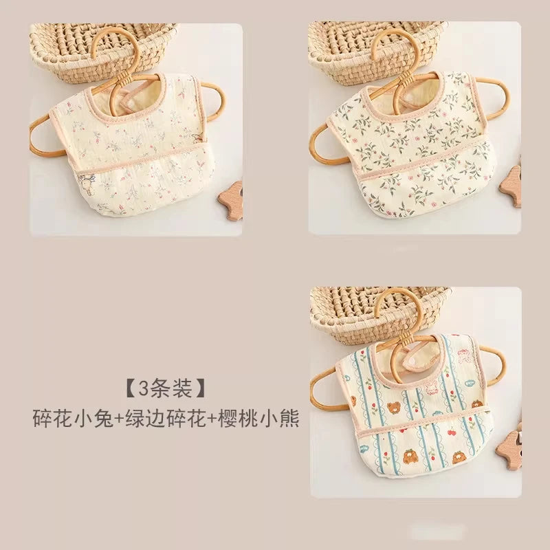 3 Pieces of Baby Bibs, Waterproof Bibs for Toddlers, Cartoon Patterns, Children's Feeding Bibs