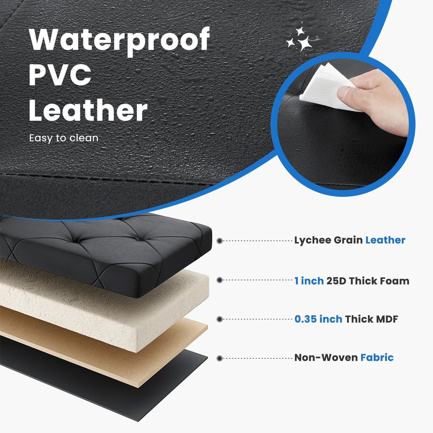 MCQ 30 Inch Faux Leather Foldable Ottoman Foot Rest Stool with Storage Folding End of Bed Storage Bench Storage for Living Room Bedroom Entryway