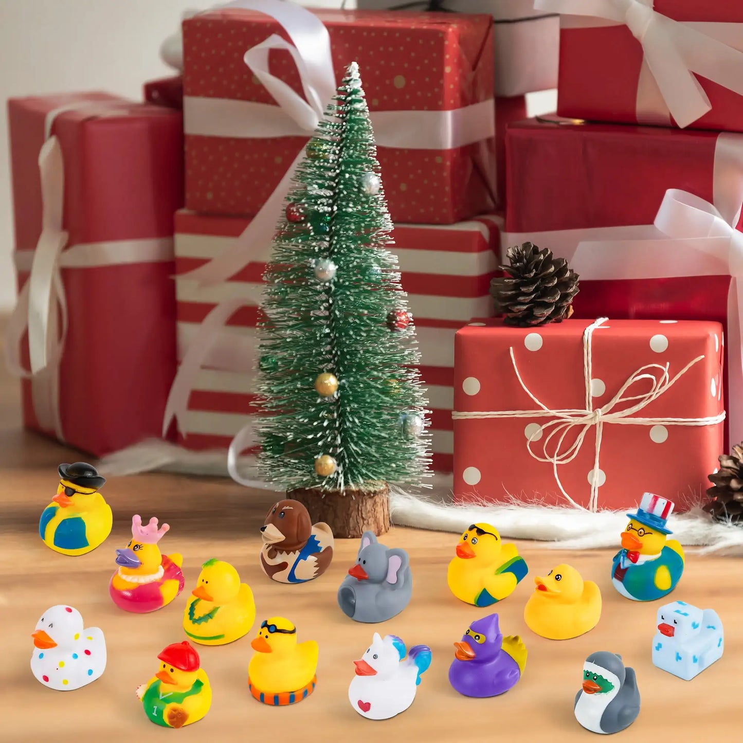Joyfy Rubber Ducks Random Assortment Mini Rubber Duckie Toys for Kids Bath Shower Toys Birthday Gifts Summer Beach Pool Activity