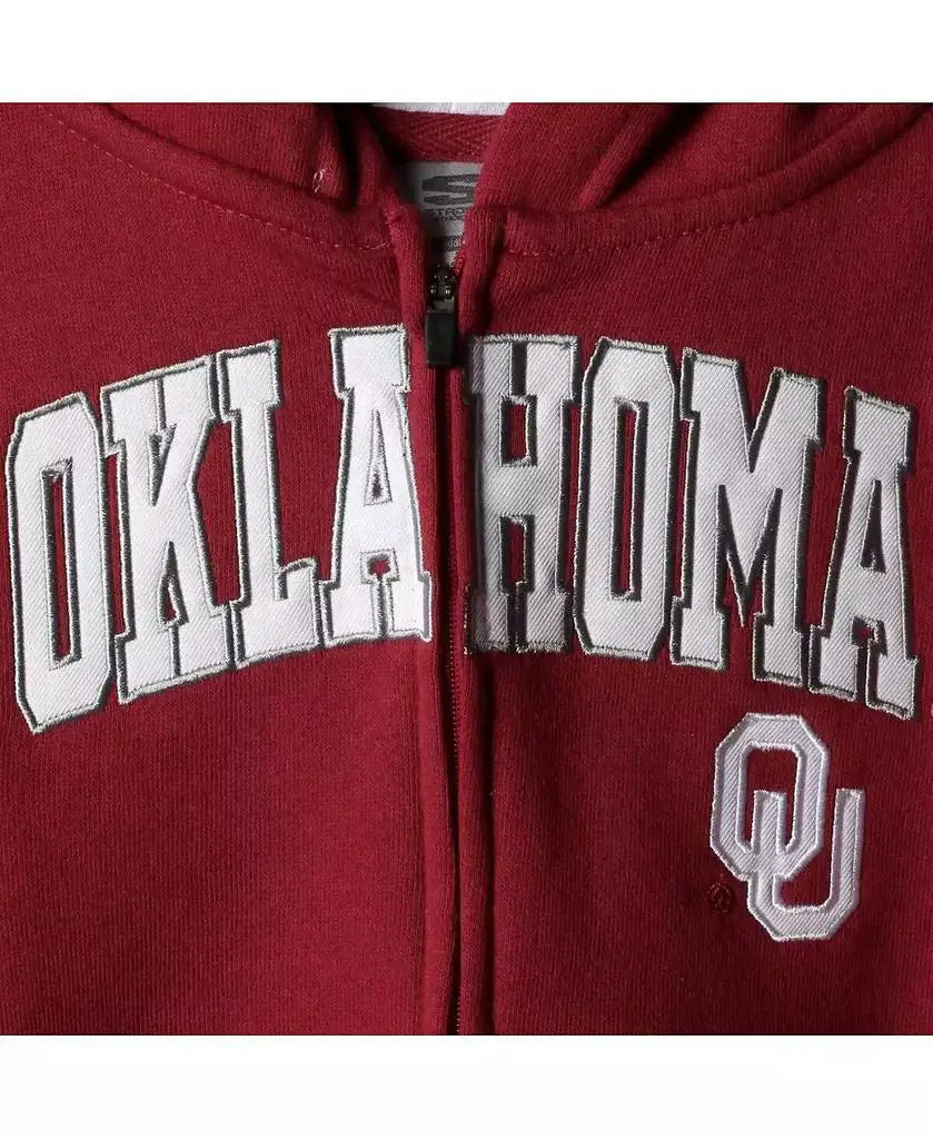 | Youth Boys Oklahoma Sooners Applique Arch and Logo Full-zip Hoodie