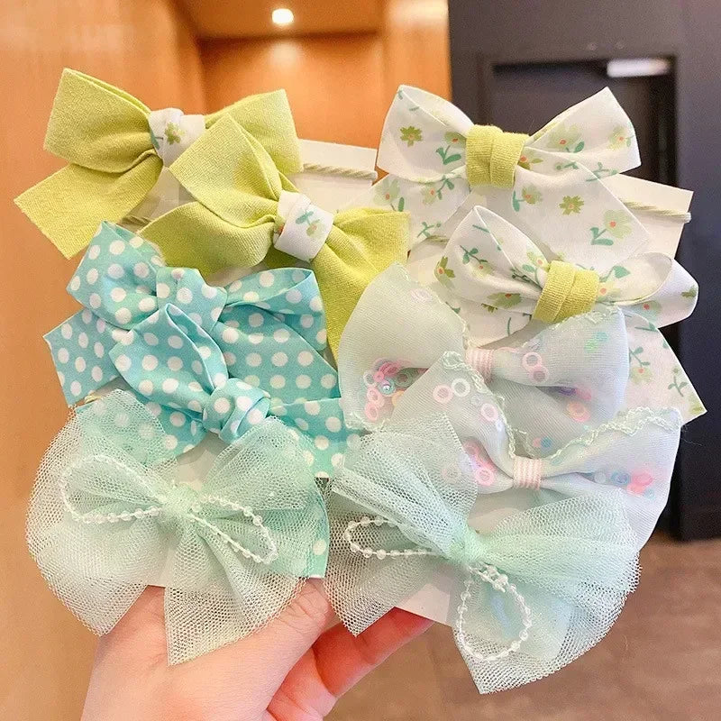 10 Pcs/Set New Baby Girl Cute Colors Flower Hair Bands Ponytail Holder Chilren Soft Scrunchies Rubber Kids Hair Accessories