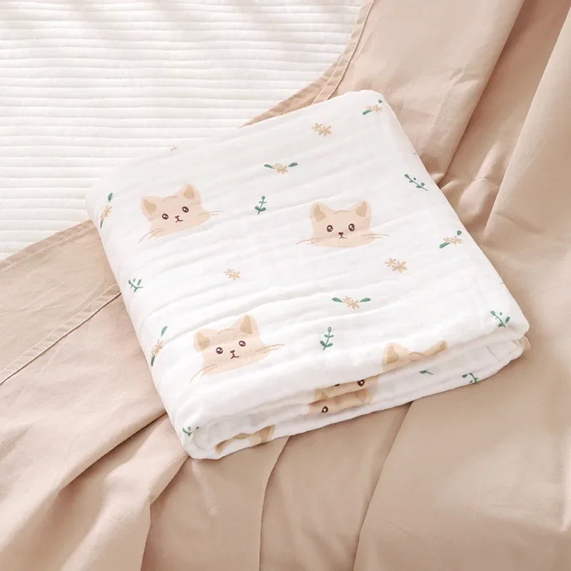 4 Layer Cotton Newborn Baby Bath Towel Swaddle Blanket Babies Bedding Gauze Blankets Stroller Cover Children's Shower Towel