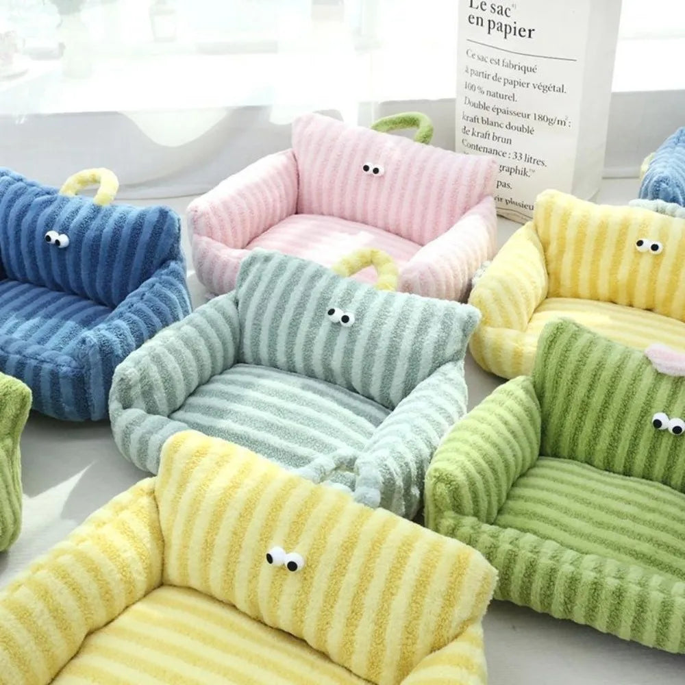 Comfortable Striped Pet Couch - Ideal for Small And Medium-Sized Dogs And Cats