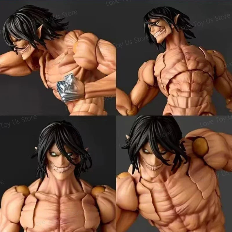 New Hot Kaiyodo Revoltech Amazing Yamaguchi Attack On Titan Eren Jaeger Anime Action Figures Ko Model Collection Gifts