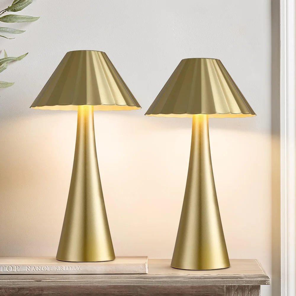 26.5 Inch Modern Mini Table Lamp Set Of 2, Small Nightstand Lamp With Top Touch Control and USB Charging, Metal Desk Lamp with Dimmable LED Light For Living Room, Bedroom, Office, Study, Outdoor