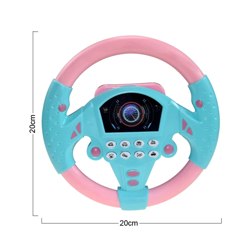 Eletric Steering Wheel Toy with Light Sound for Baby Kids Educational Portable Simulated Driving Steering Wheel Vocal ToysToys