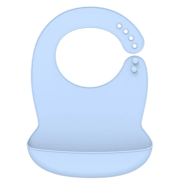 Silicone Baby Bib Waterproof Drool Catcher Cartoon Newborn Feeding Soft Edible Bib Adjustable Baby Burp Cloth