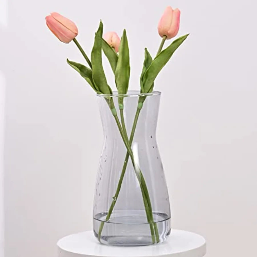 8 inch Glass Flower Vases for Centerpiece Table Home Indoor Desk Decor, Inch Modern Boho Style Vase for Wedding Housewarming Gi