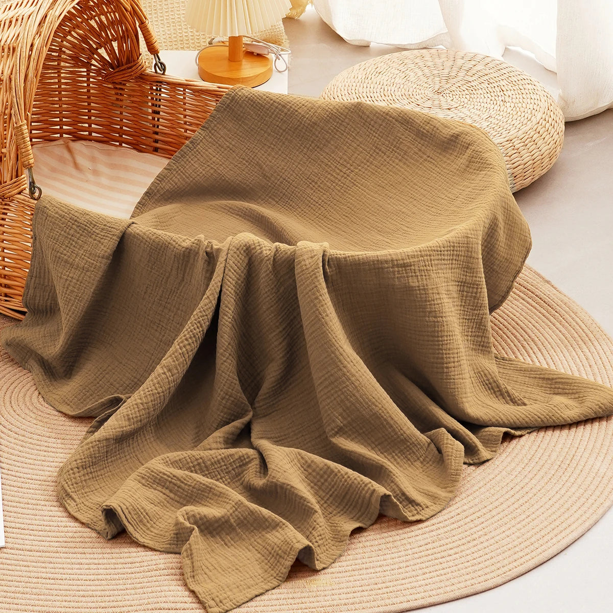 All Season New Arrival 100% Cotton Baby Muslin Swaddle Blanket Newborn Bath Towel Cute Infant Quilt Size 100x100cm