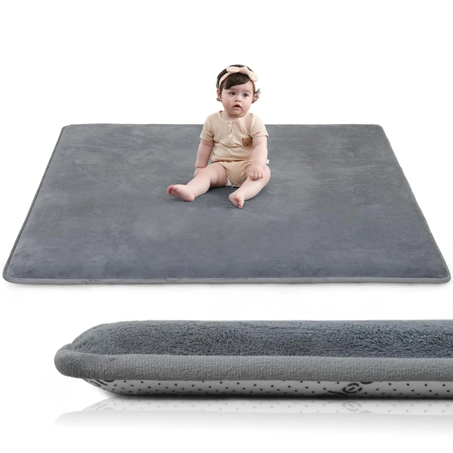 2cm Large Solid Casual Non-slip Carpet Living Room Thick Foam Baby Play Mat Soft for Kids Coral Velvet Rug Yoga Mats