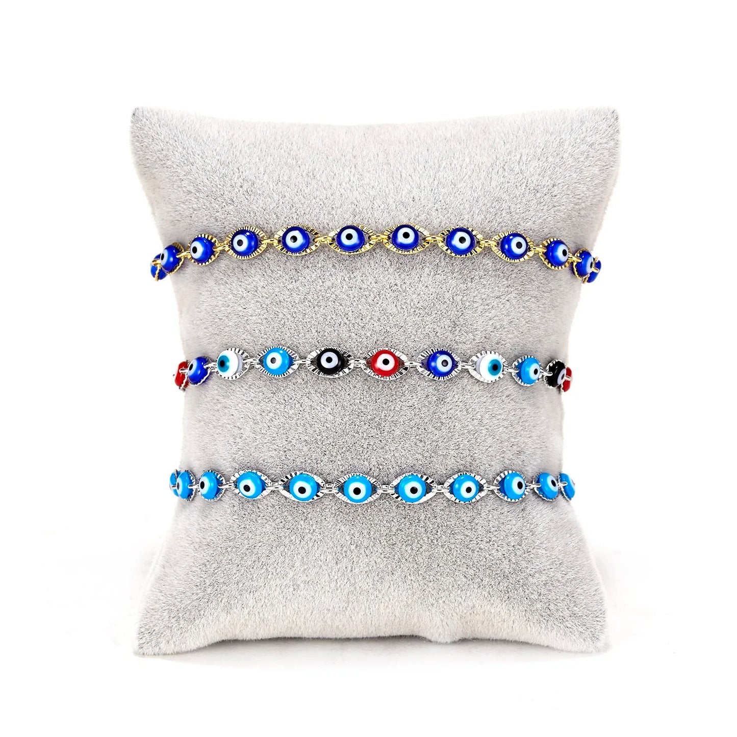 Blue Evil Eye Bracelet for Women Fashion Turkish Lucky Resin Bead Chain Adjustable Bangle Bracelet Birthday Party Jewelry Gift