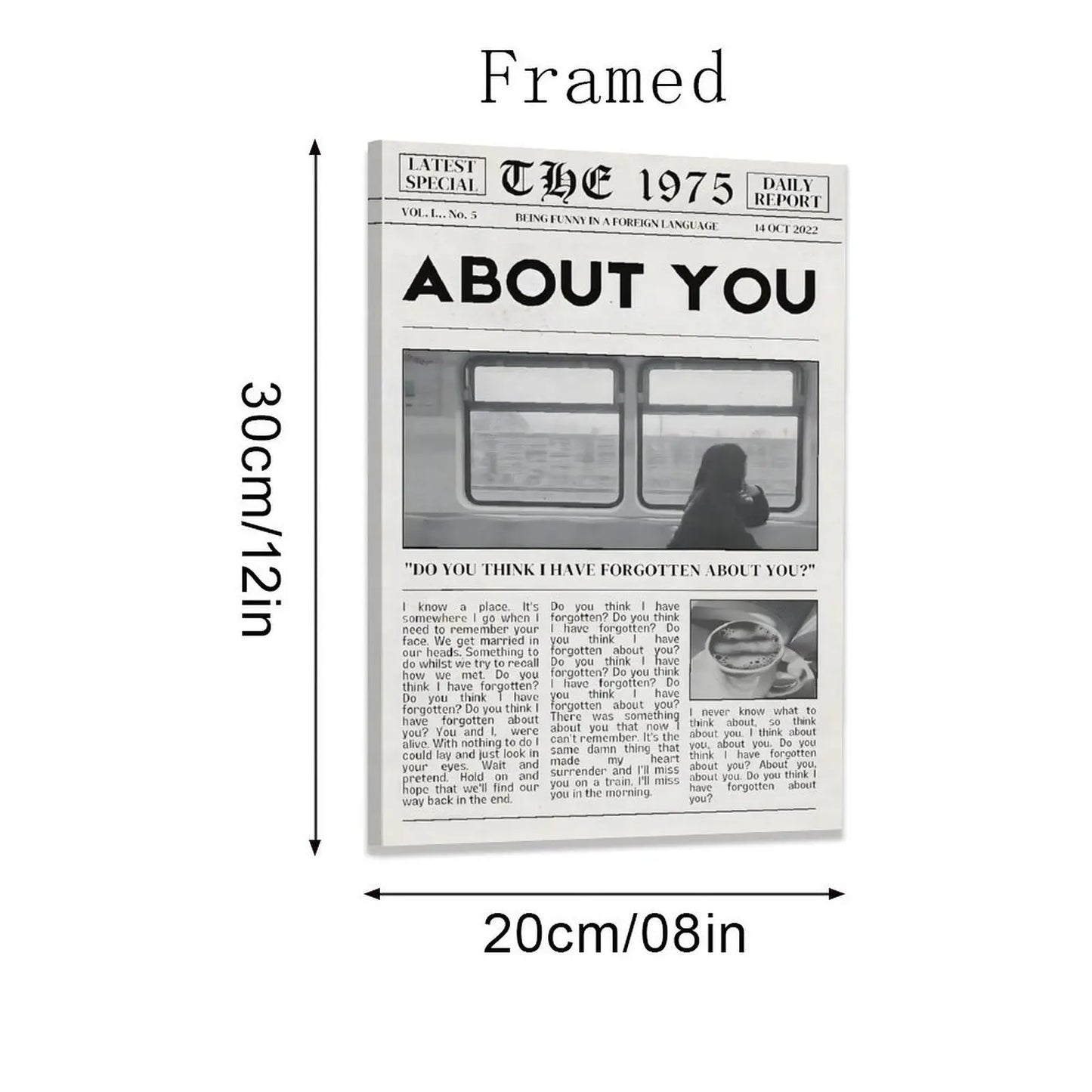 The 1975 About You Poster Music Album Canvas Wall Art Posters Painting Decoration for Home Bedroom Dorm Bathroom Decor Gift