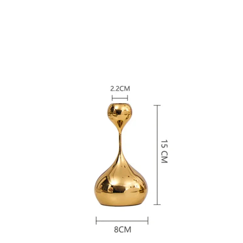 Silver Candle Holder, Metal Candlestick Romantic Art Table Decoration For Home Dining , Wedding Photography Props