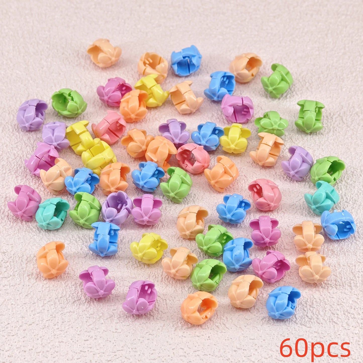60pcs Hair Braids Beads Headwear Cute Candy Colors Plastic summer  Hair Claw Clips  Hair Accessories Loc Hair Jewelry for Braids hair accessories
