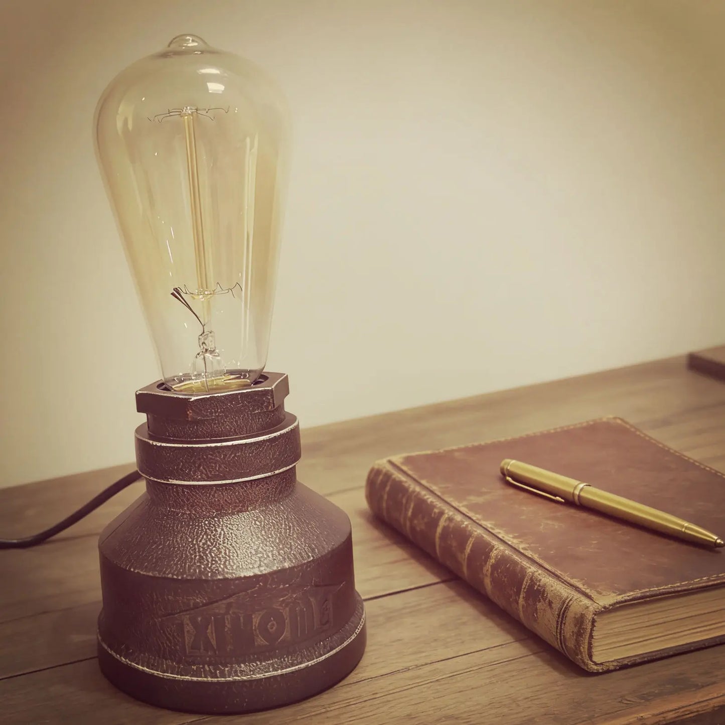 Vintage American Village Style Desk Light Table Lamp Iron Steel Water Pipe Rustic Loft Industrial Retro Base E26 Holder