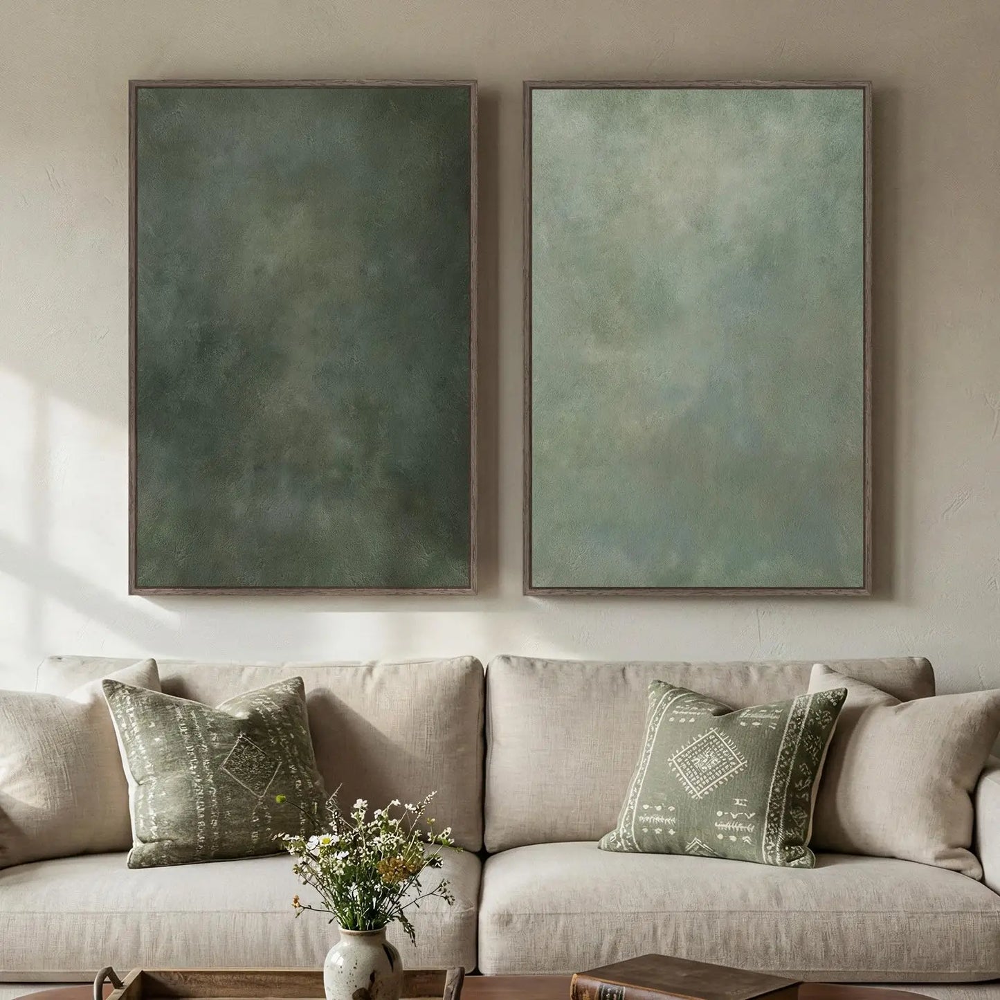 Framed Neutral Abstract Wall Art Set of 2, Black Beige Modern Canvas Prints Paintings Artwork for Walls, Minimalist Block Lines Pictures for Living Room, Dining Room, Bedroom Wall Decor 16x24 In