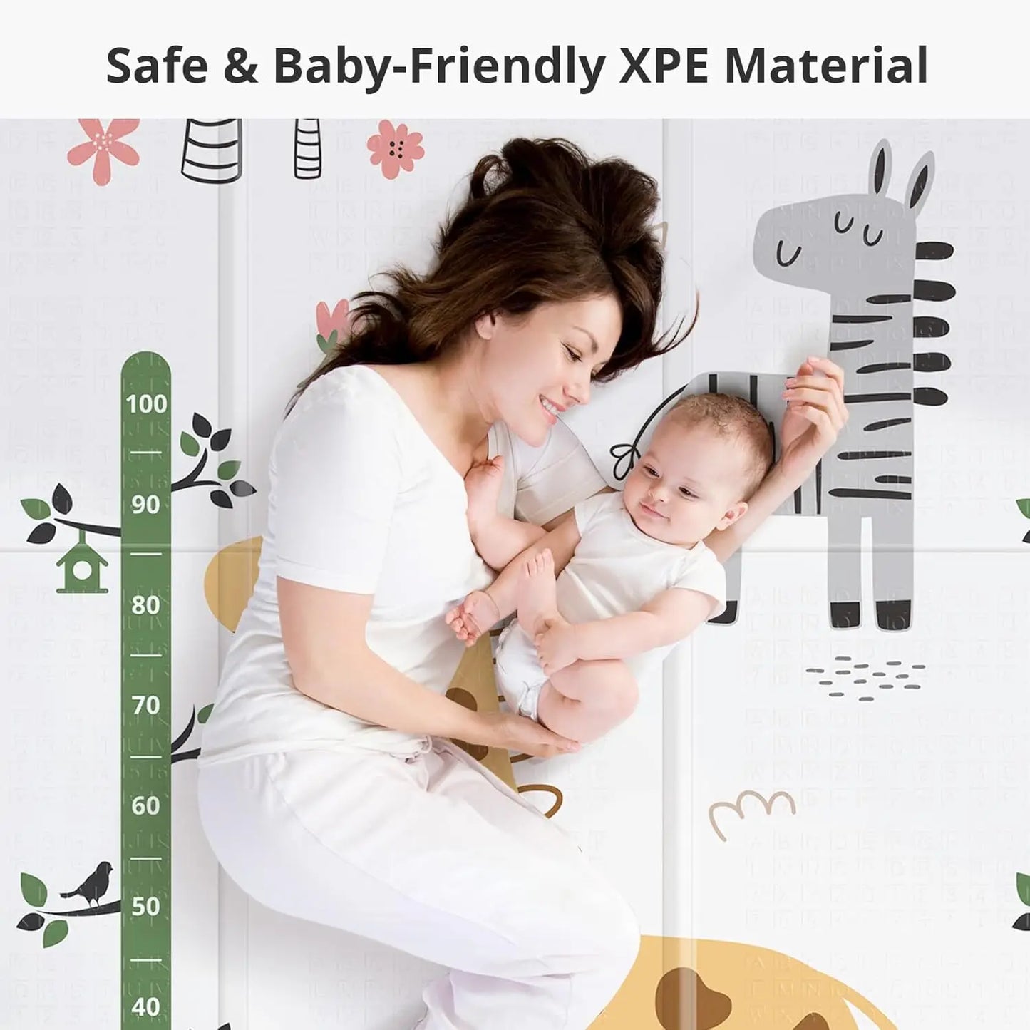 Baby Play Mat for 59''x 59''Playpen,Reversible,0.8 in Thick Waterproof Playmat,Anti-Slip Floor Playing Mats