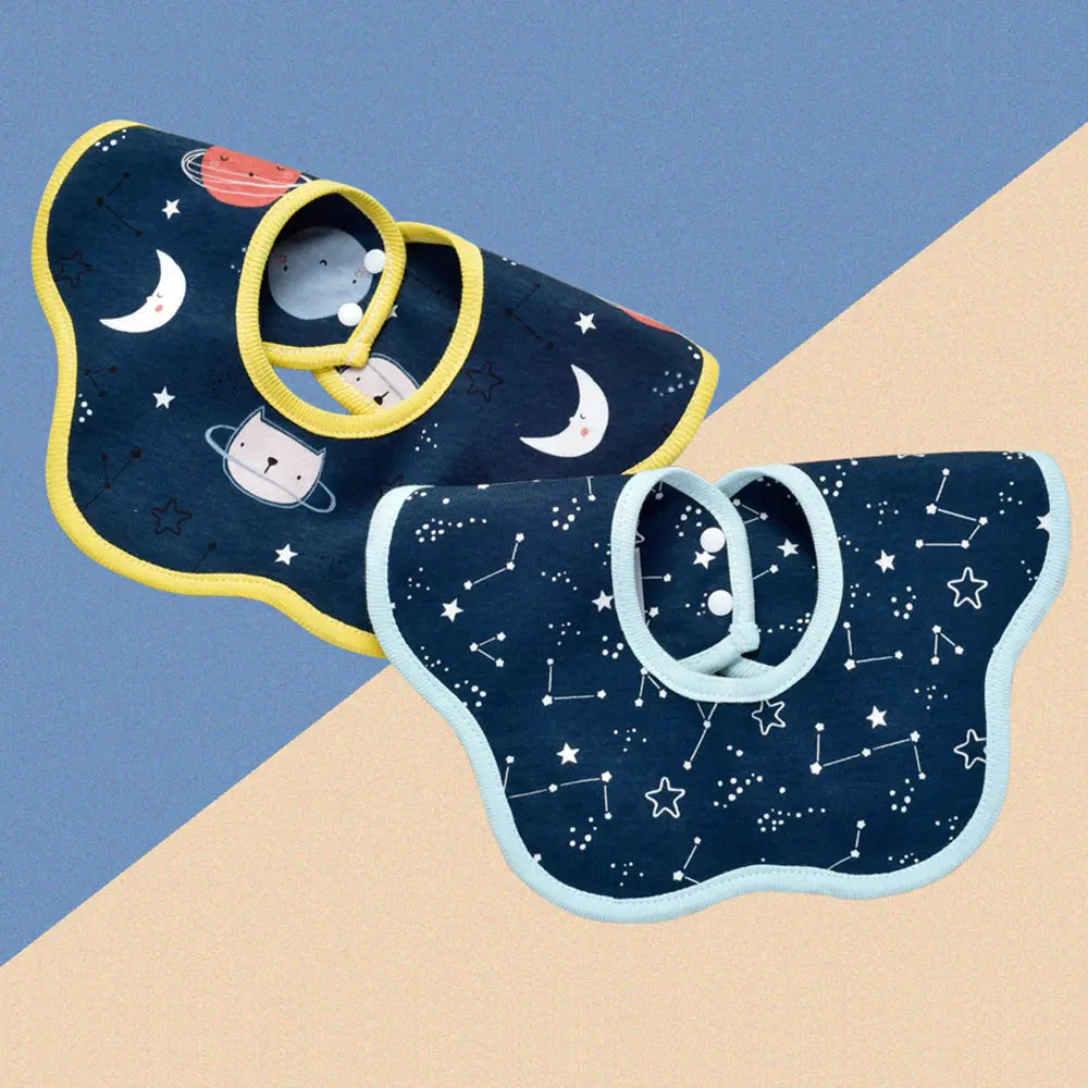 Insular 2pcs Baby Bibs 360 Degree Rotation Muslin Baby Kids Bandana Burp Cloth Soft Newborn Infant Saliva Towel Baby Stuff