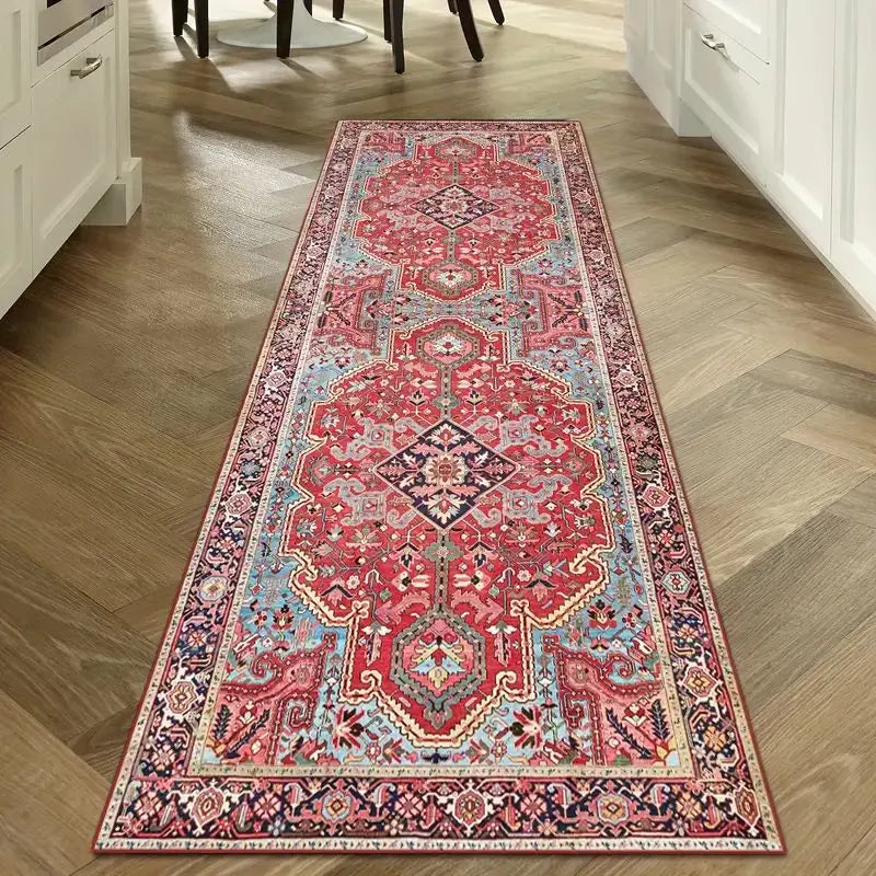 Bohemian Corridor Carpet Geometric Pattern Crystal Velvet Floor Mat Entrance Kitchen Staircase Long Rug Home Decoration