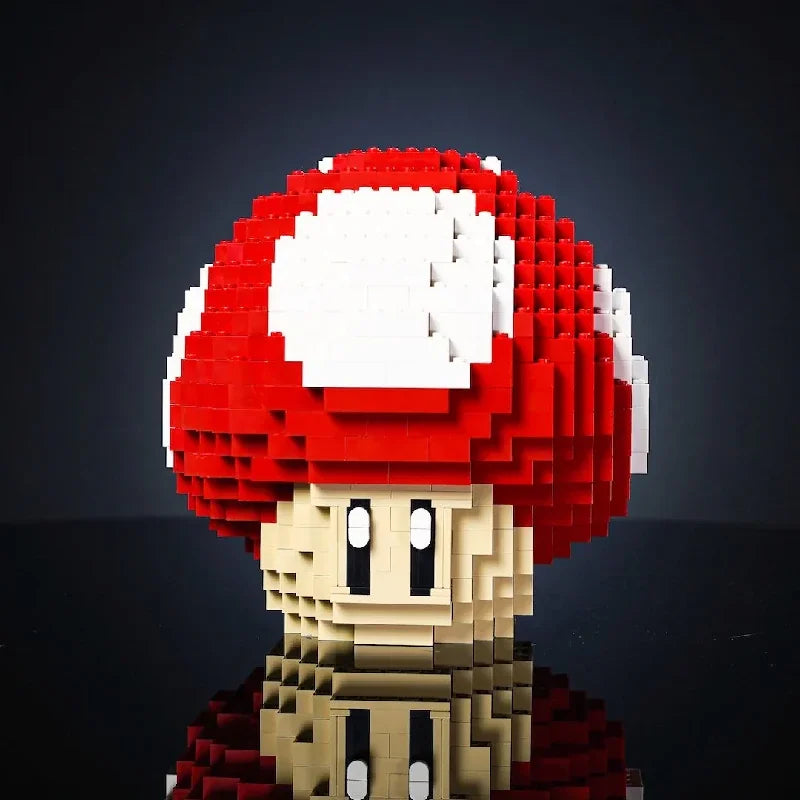 779PCS MOC Game Figures Red Green Mushroom Building Blocks Model Desktop Ornament Assembly Toys Collect Gifts for Kids Adult