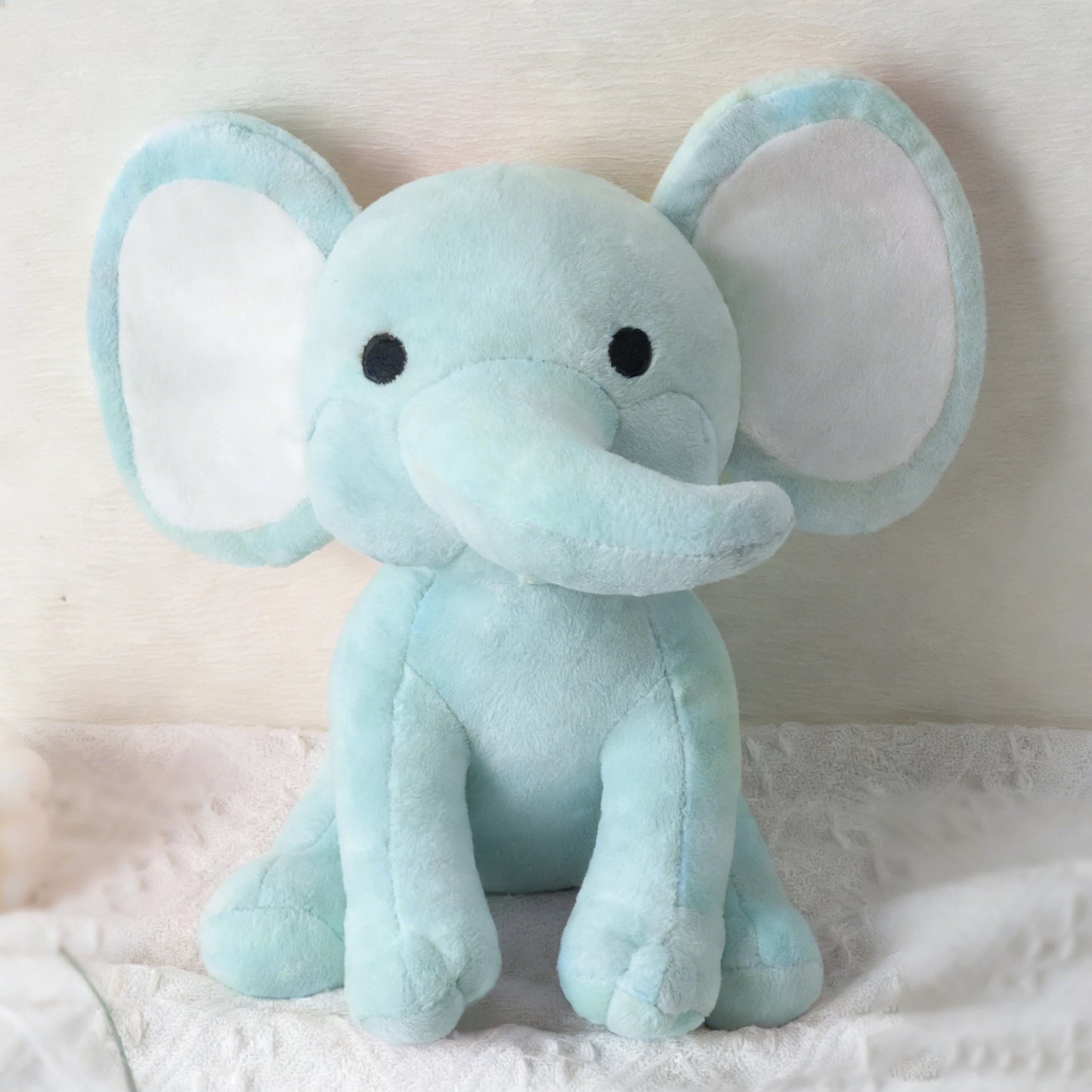 25cm/9.84in Soft Elephant Plush Stuffed Animal - Cute Fluffy Colorful Plush Toy (Multiple Colors: Pink/Blue/Purple/Rainbow) - Id
