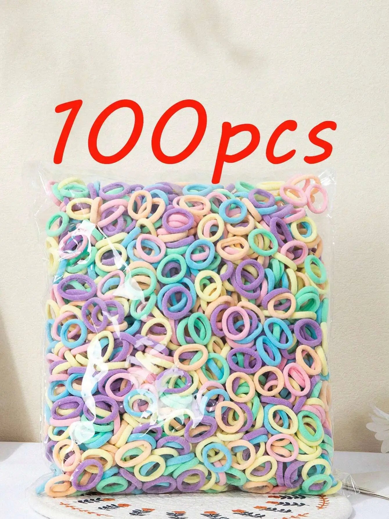 100Pcs Girls Elastic Hair Ties Colorful Nylon Small Hair Tie For Teen Ponytail Holder Scrunchie Teen Hair Accessories