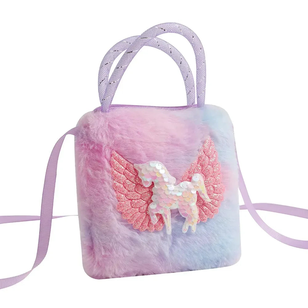 Fashion Sweet Unicorn Handbags For Girls Cute Kid Crossbody Shoulder Bag Children Birthday Party Gift Little Girl Small Purse