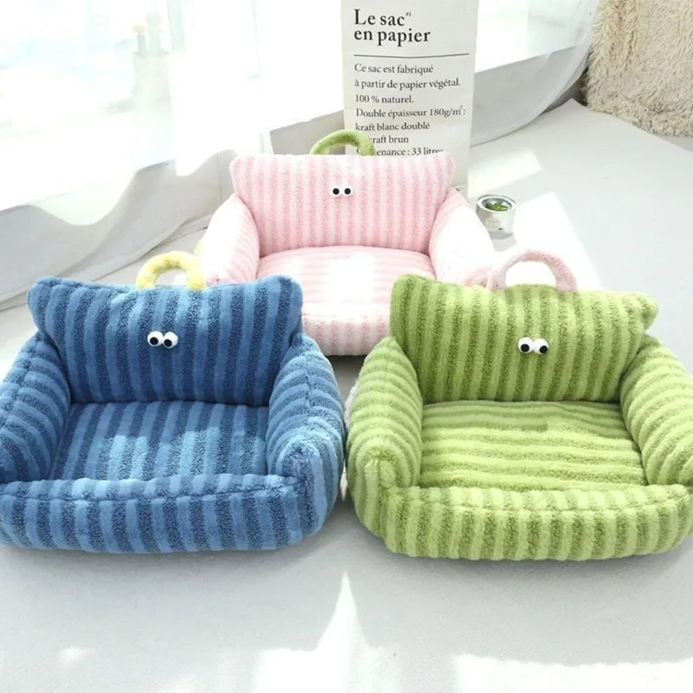 Comfortable Striped Pet Couch - Ideal for Small And Medium-Sized Dogs And Cats