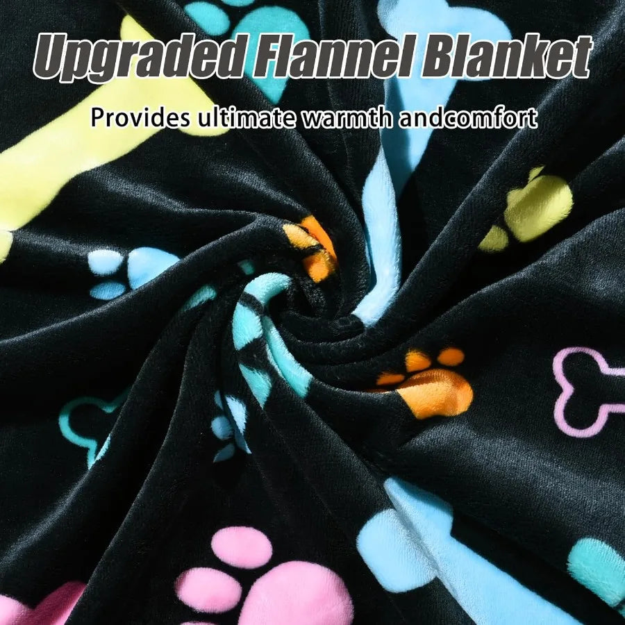 Dog Blankets for 3 Pack Large Medium Pet Cat Soft Fuzzy Washable Blanket Comfort Flannel Suitable for Dogs Kennels Beds Sofas F