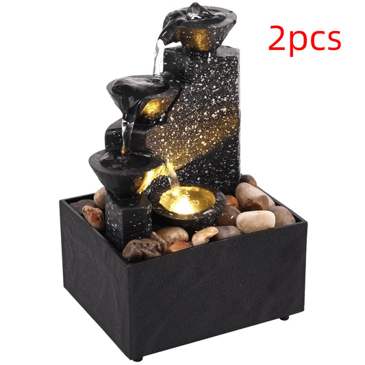 Art waterfall fountain small ornament desktop beautiful decoration can be used for living room family bedroom study office