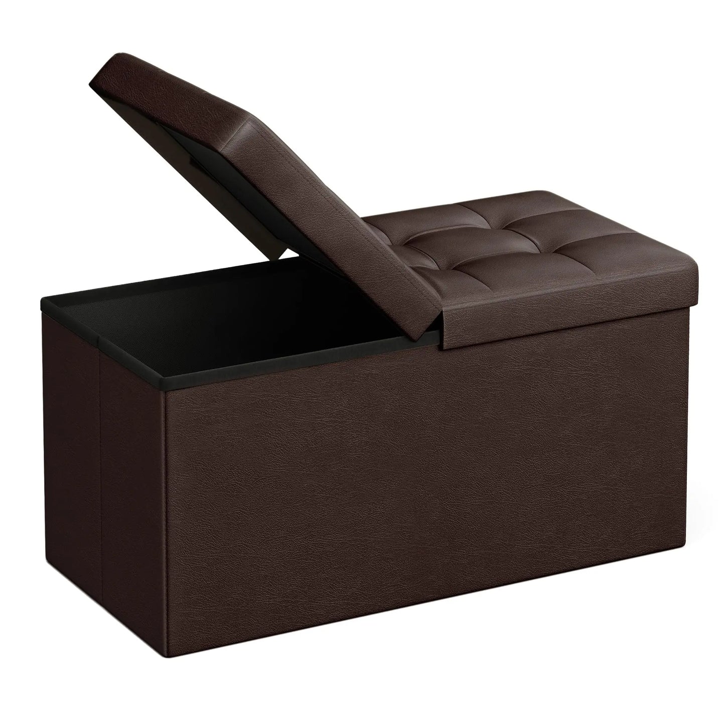 Collection - 43 Inches Storage Ottoman Bench With Flipping Lid, Storage Chest With Iron Frame Support, Load 660 L