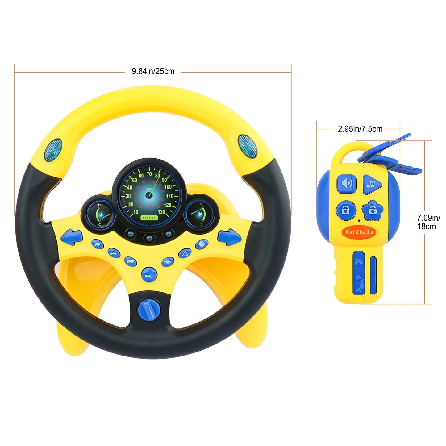 Electric Simulation Steering Wheel Toy With Light And Sound Educational Children Co-Pilot Children'S Car Toy Vocal Toy Gift