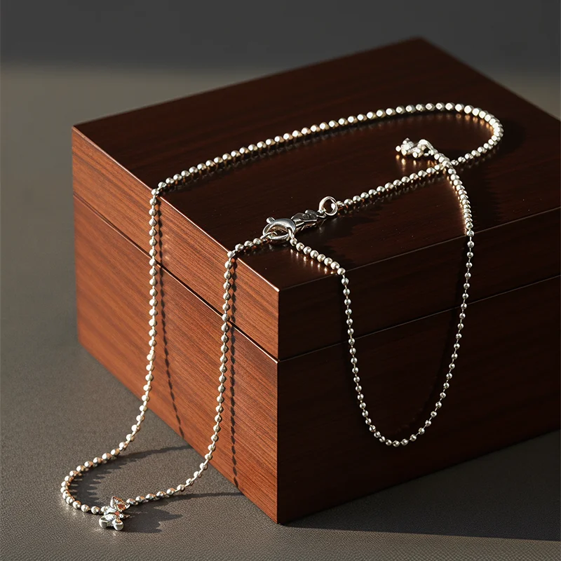 New 925 Silver Bear Necklace 3D Full Diamond Teddy Bear Necklace