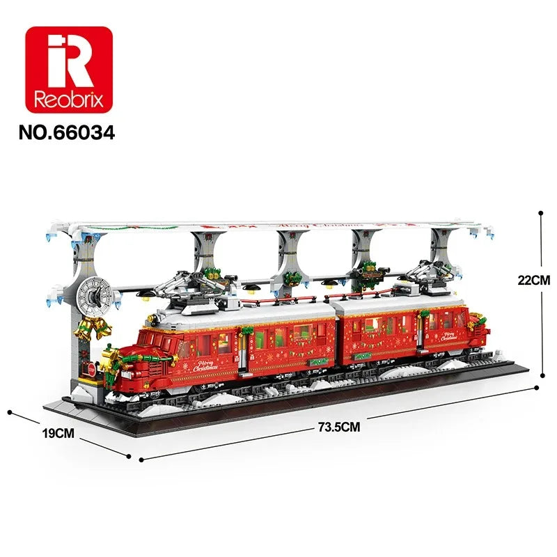 2822PCS Adorable Christmas Train Building Blocks Set Architectural Room Decoration Toys  for Adults Christmas Birthdays Gifts