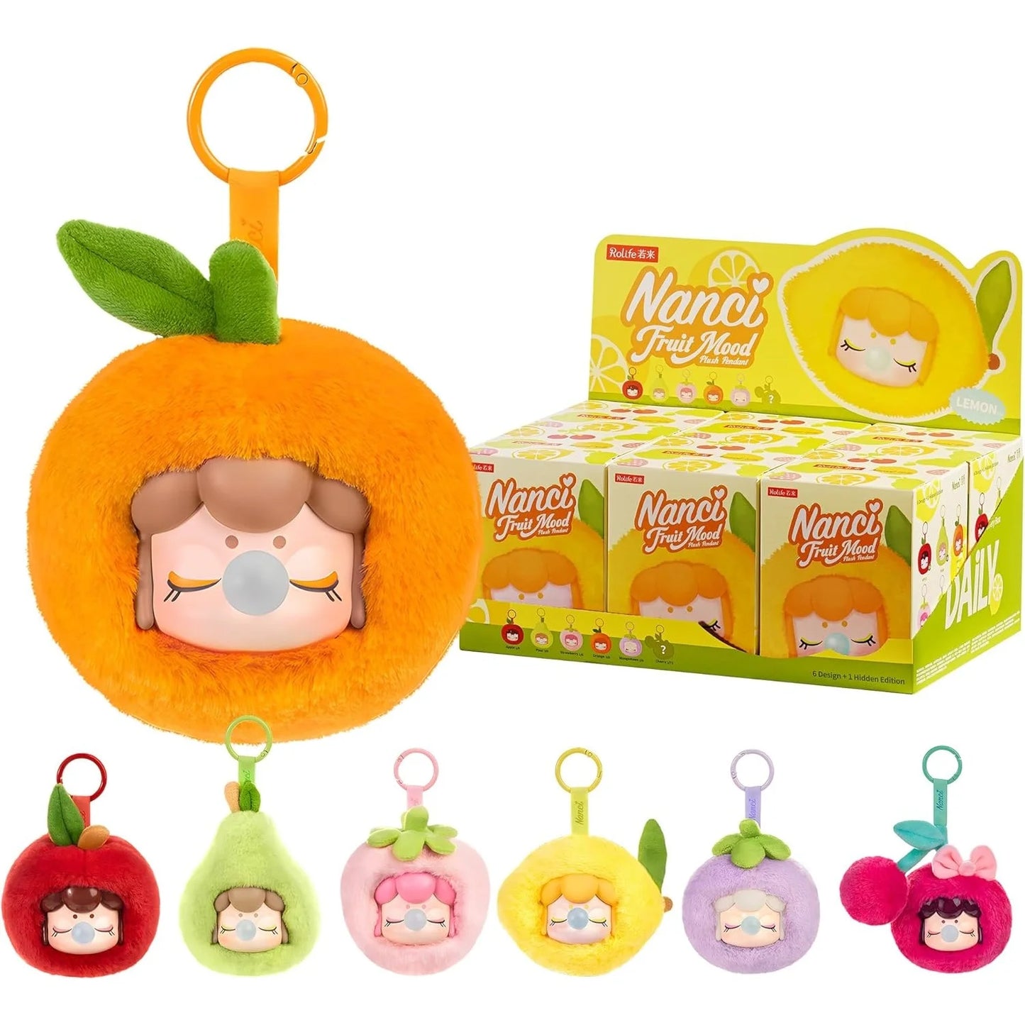 Rolife Plush Blind Box Nanci's Fruit Mood Action Figure Collectible Plush Doll Toys Surprise Box Gift for Kids Friends Adults