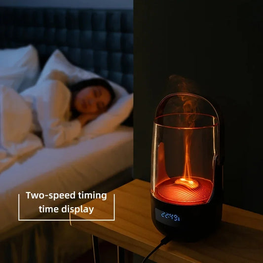 USB-Powered Fireplace Flame Humidifier & Aromatherapy Diffuser  No Batteries Required