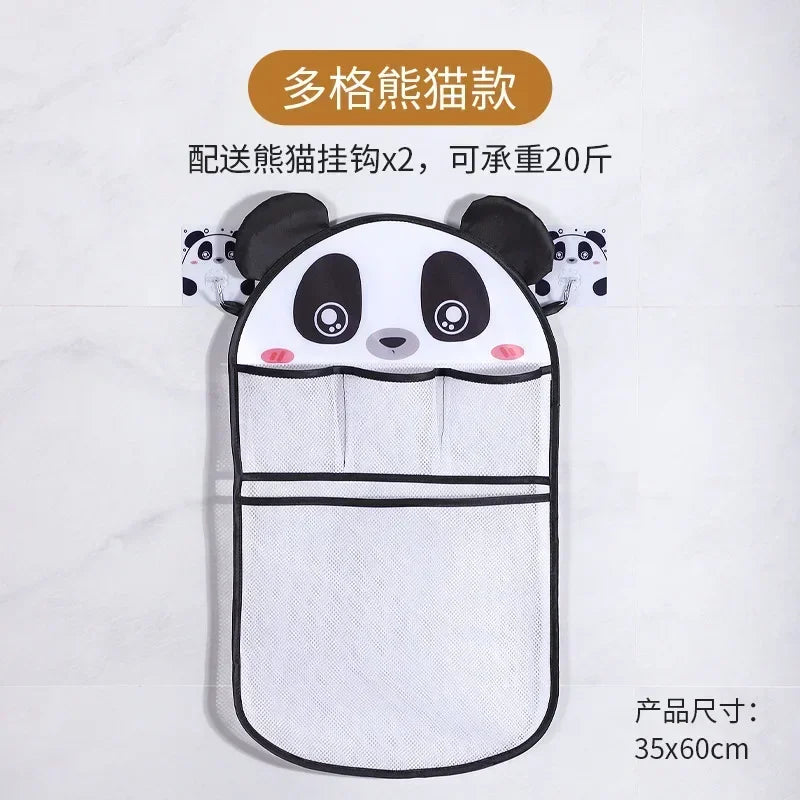 Cartoon Animal Shower Hanging Basket Cute Mesh Bag Bathroom Storage Organizer Holder for Children Baby Bath Water Toy Net Pouch