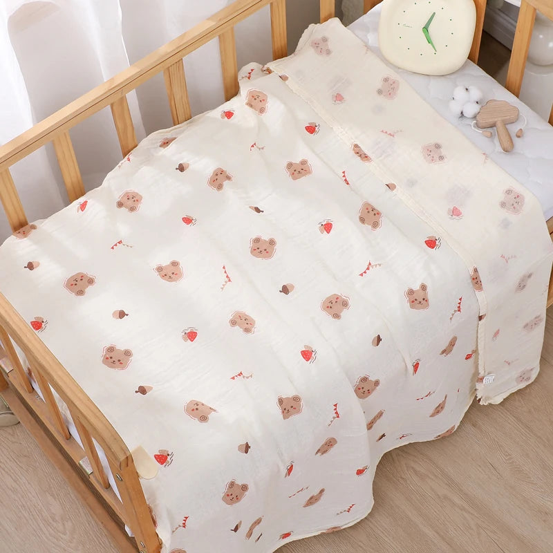 Baby Blanket Newborn Muslin Swaddle Cotton Bath Towel Summer Stroller Cover Wrap Gauze Toddler Sleep Blanket Baby Items